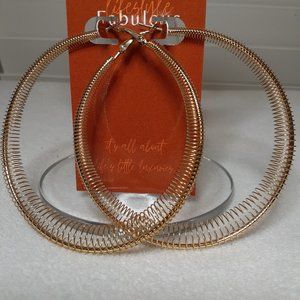 Gold Spiral Coil Wire Large Hoop Earrings